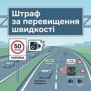 Актуальная таблица штрафов ПДД за превышение скорости в Украине