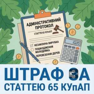 Адміністративна відповідальність та штраф за вирубку лісу статтею 65 КУпАП