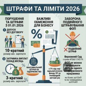 Штрафы Держпраці за нарушение трудового законодательства с 1 января 2026 года
