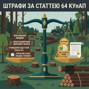 Адміністративна відповідальність та штрафи за статтею 64 КУпАП за порушення правил лісокористування
