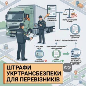 Адміністративні штрафи Укртрансбезпеки для автомобільних перевізників за порушення законодавства