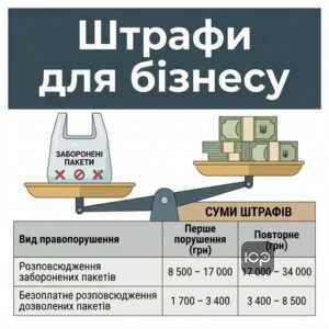 Розміри штрафів за незаконне розповсюдження пластикових пакетів в Україні
