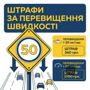 Штрафи за порушення правил дорожнього руху та перевищення швидкості в Україні