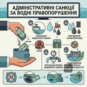 Штрафи за забруднення води та самовільне водокористування згідно з КУпАП