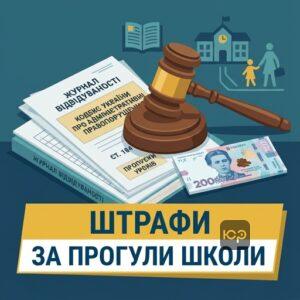 Адміністративні штрафи для батьків за пропуски уроків дитиною без поважних причин