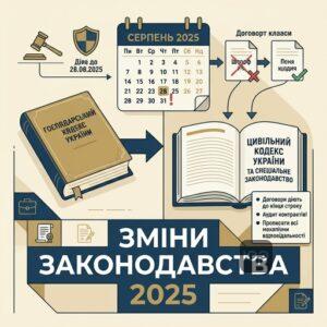 Зміни в господарському законодавстві України з серпня 2025 року