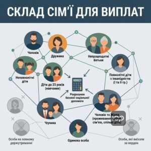 Склад сім'ї для розрахунку базової соціальної допомоги