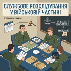 Проведення службового розслідування щодо матеріальної відповідальності військовослужбовця