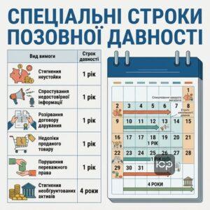 Спеціальна позовна давність в Україні перелік вимог зі строком один рік