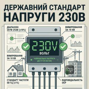 Стандарти якості електроенергії 230В в Україні компенсація за низьку напругу