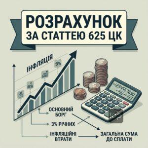 Стягнення 3 відсотків річних та інфляційних втрат за статтею 625 ЦК