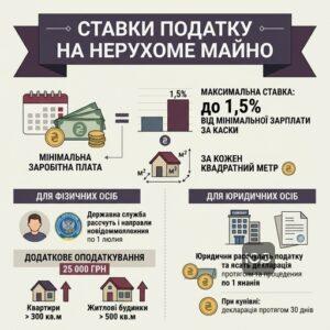 Актуальні ставки податку на нерухомість та порядок розрахунку