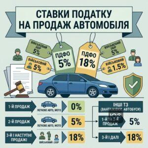 Оподаткування продажу автомобіля ставки ПДФО та військового збору в Україні