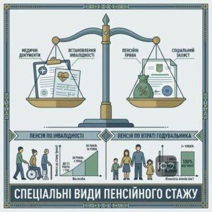Вимоги до стажу для пенсії по інвалідності та втраті годувальника 2026
