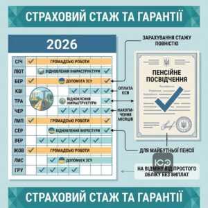 Зарахування страхового стажу за громадські роботи 2026 року