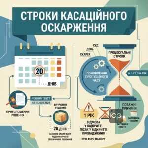 Строки касаційного оскарження ГПК та порядок поновлення пропущеного часу