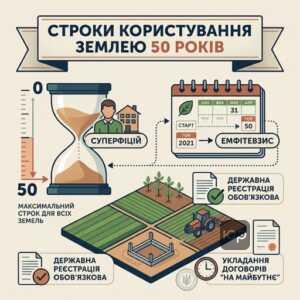 Строки дії договорів емфітевзису та суперфіцію в Україні 50 років
