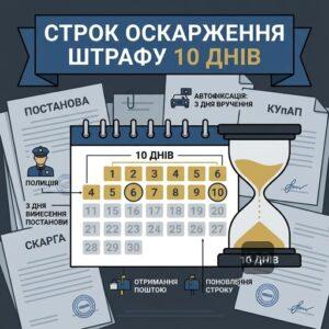 Календар та годинник, що символізують строки оскарження адміністративного штрафу