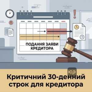 Строки подання заяви кредитора 30 днів у банкрутстві юридичної особи вимоги кредиторів