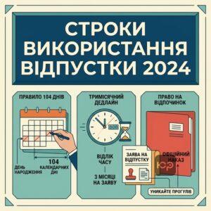 Строки надання відпустки при народженні дитини правило 104 днів та 3-місячний дедлайн для подачі заяви батьком.
