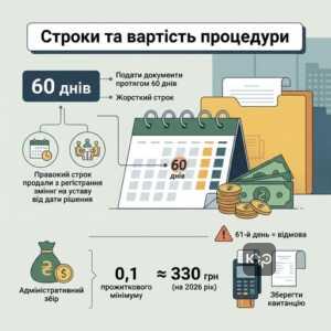Строки та вартість реєстрації змін до статуту громадської організації