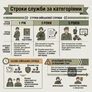 Таблиця строків військової служби для різних категорій військовослужбовців