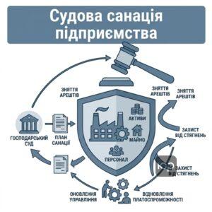 Процес судової санації боржника та зняття арештів з майна