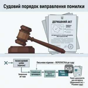 Судовий процес виправлення помилки в акті на землю встановлення факту належності документа