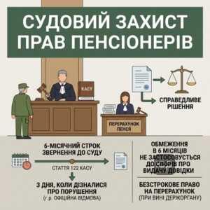 Судовий процес щодо перерахунку військової пенсії та строки звернення до суду за КАСУ