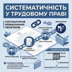 Звільнення за систематичне невиконання обов'язків згідно з нормами КЗпП України.