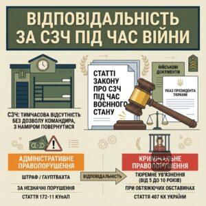 Відповідальність за СЗЧ під час війни та різниця між адміністративним і кримінальним правопорушенням.
