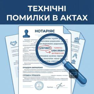технічна помилка в нотаріальному документі опис процедури виправлення