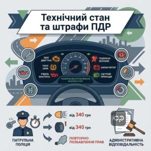 Штрафы за нарушение технического состояния и эксплуатации транспортных средств в Украине