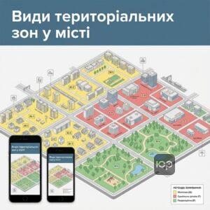 Територіальні зони населеного пункту на схемі зонінгу