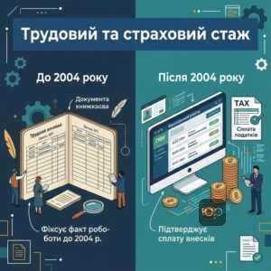 Різниця між трудовим та страховим стажем