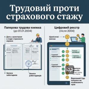 Відмінності між трудовим та страховим стажем для пенсії у 2026 році