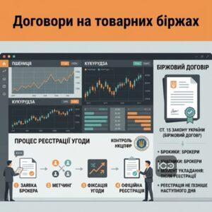 Процедура укладення біржових договорів за участю брокерів та реєстрація угод.
