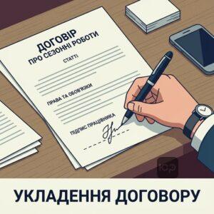 Підписання договору на сезонні роботи