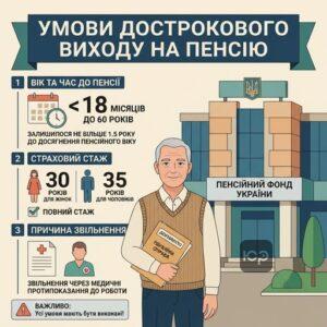 Дострокова пенсія за станом здоров'я умови призначення стаж та вік