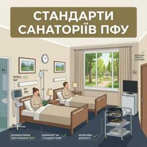 умови проживання та харчування в санаторії за кошти ПФУ для працюючих осіб