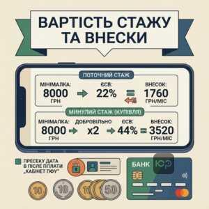 Вартість страхового стажу та мінімальний внесок ЄСВ 2026
