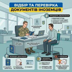 Процедура відбору іноземців до ЗСУ перевірка документів у ТЦК та СП