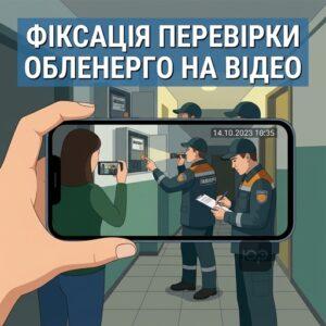 Власник квартири фіксує дії інспекторів обленерго на відео.