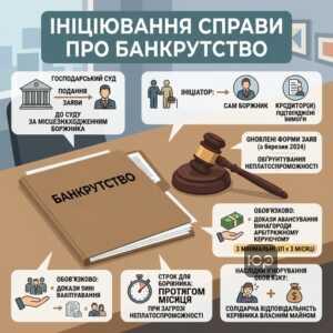 Подання заяви про відкриття провадження у справі про банкрутство юридичної особи до суду