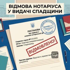 Отримання постанови нотаріуса про відмову у видачі свідоцтва про право на спадщину на квартиру