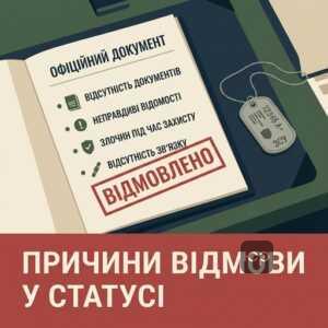 Відмова у статусі особи з інвалідністю внаслідок війни причини