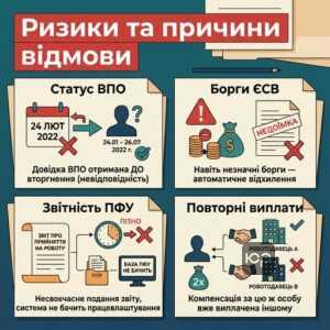 Причини відмови у компенсації за працевлаштування ВПО через Дію
