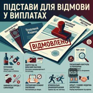 Причини відмови у виплаті допомоги по непрацездатності 2026