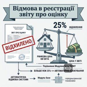 причини відмови в реєстрації звіту про оцінку в базі ФДМУ
