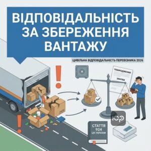 Цивільна відповідальність перевізника за пошкодження вантажу 2026